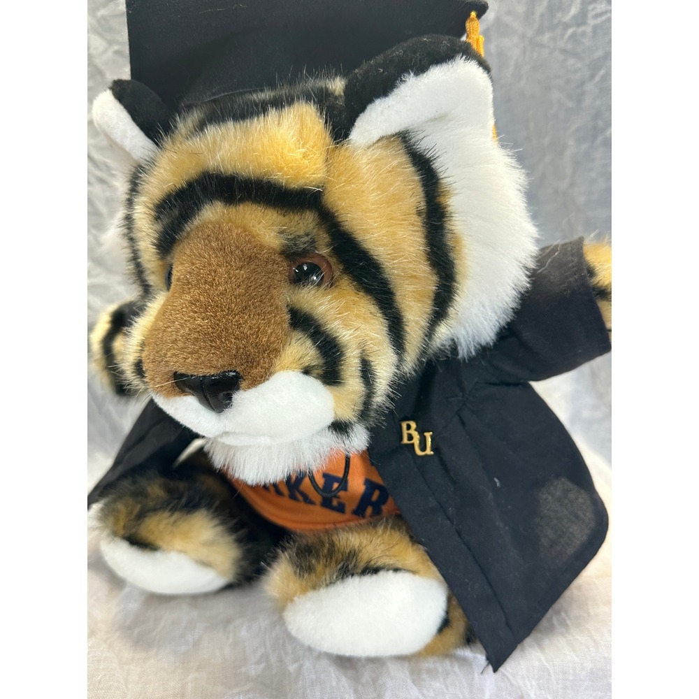 Baker University Graduation Tiger Plush Mascot BU Gown Cap It's All Greek To Me - Picture 7 of 10